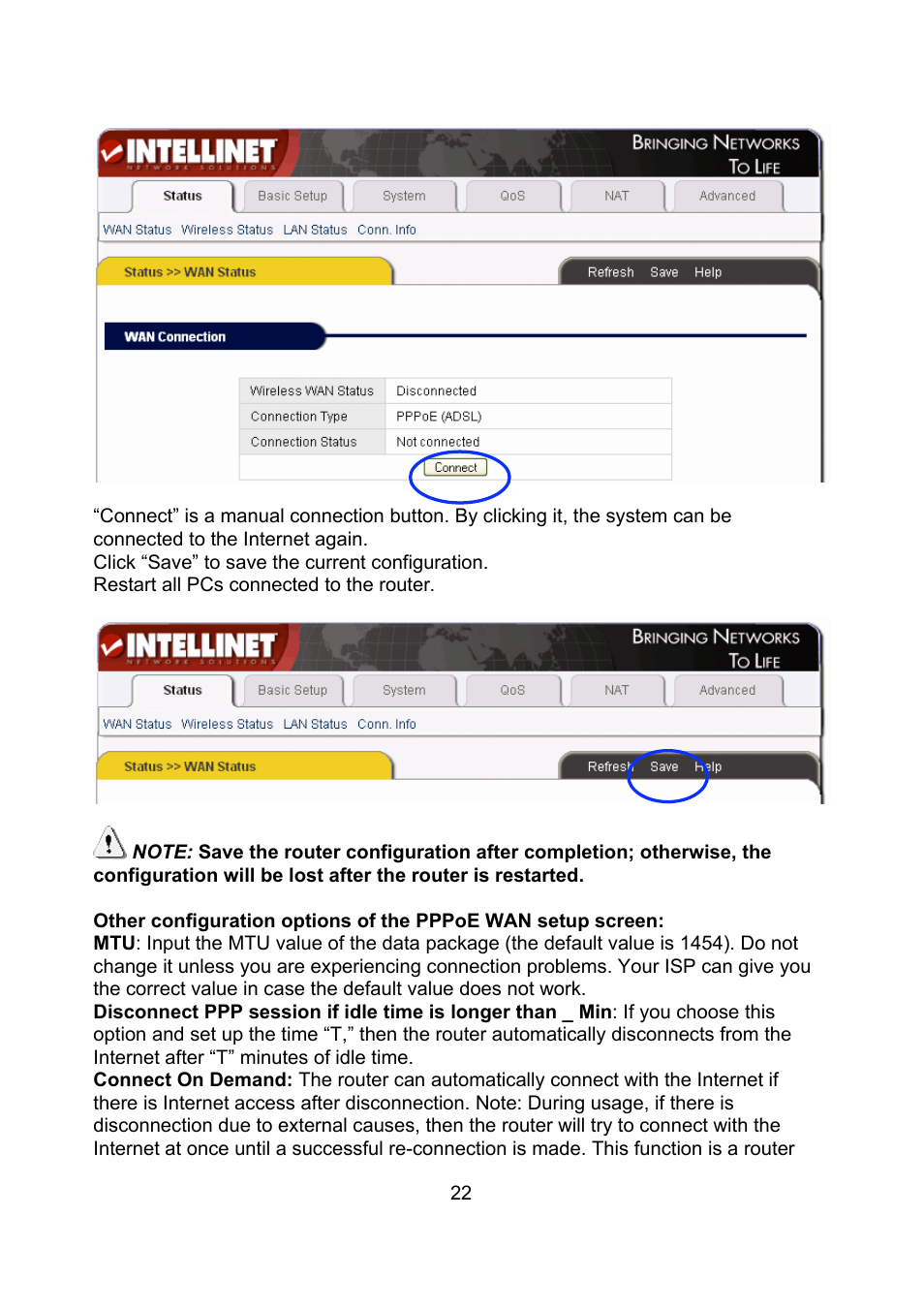 Intellinet Network Solutions Wireless G Broadband Router 523431 User Manual | Page 22 / 64