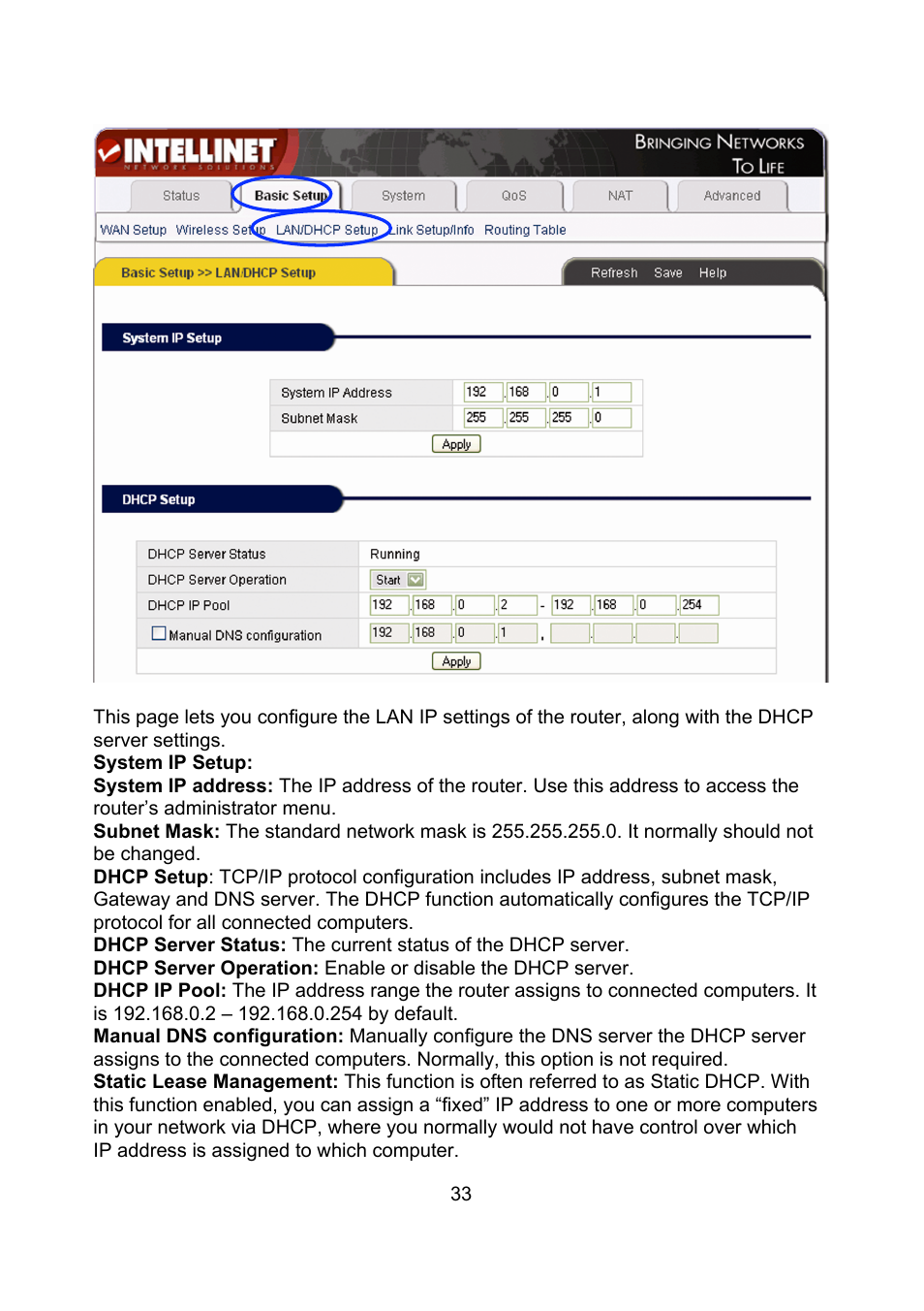 Intellinet Network Solutions Wireless G Broadband Router 523431 User Manual | Page 33 / 64