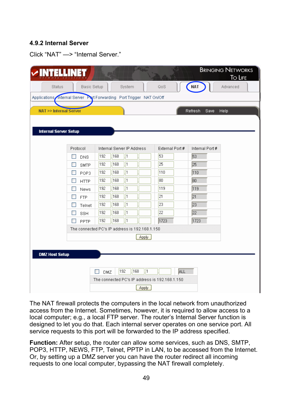 Intellinet Network Solutions Wireless G Broadband Router 523431 User Manual | Page 49 / 64