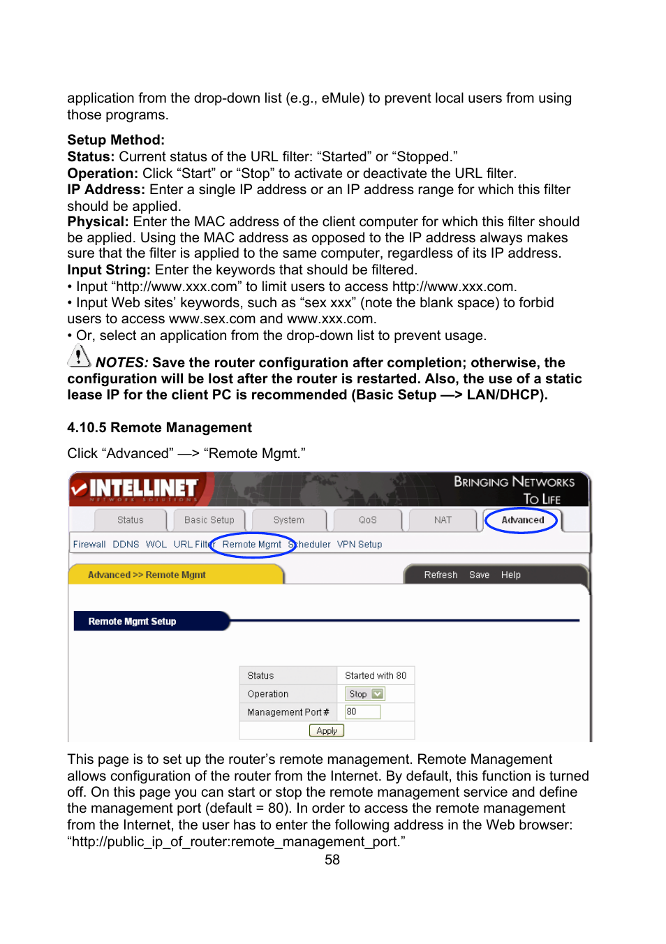 Intellinet Network Solutions Wireless G Broadband Router 523431 User Manual | Page 58 / 64