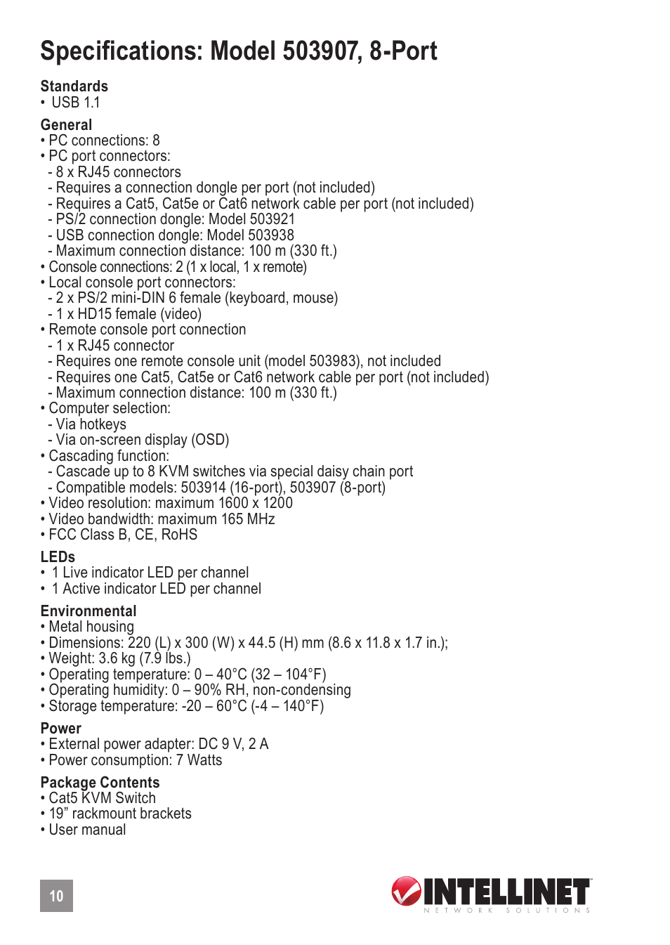 Intellinet Network Solutions 503907 User Manual | Page 10 / 12