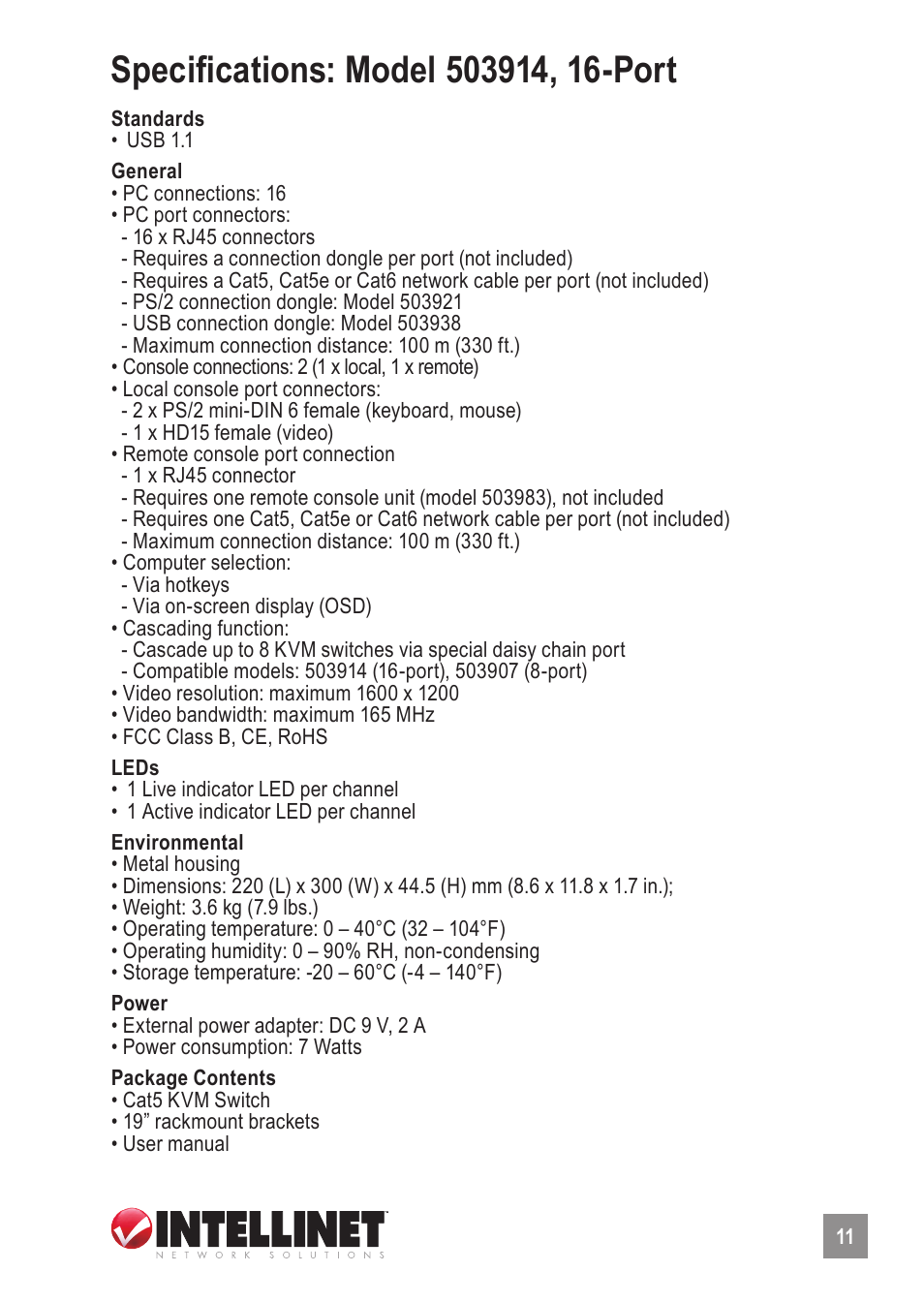 Intellinet Network Solutions 503907 User Manual | Page 11 / 12