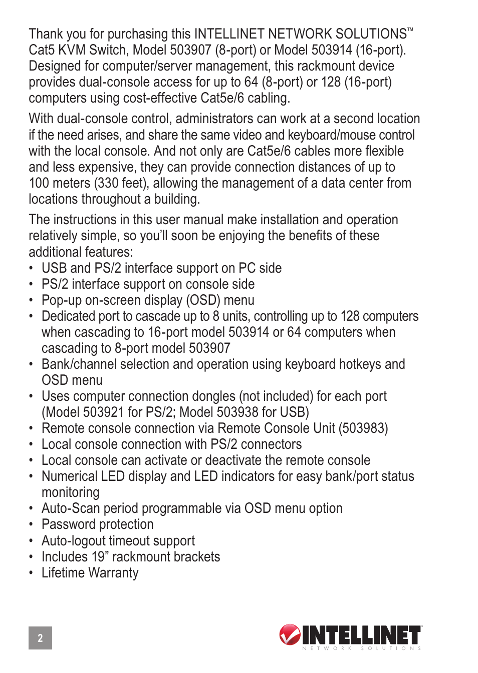 Intellinet Network Solutions 503907 User Manual | Page 2 / 12
