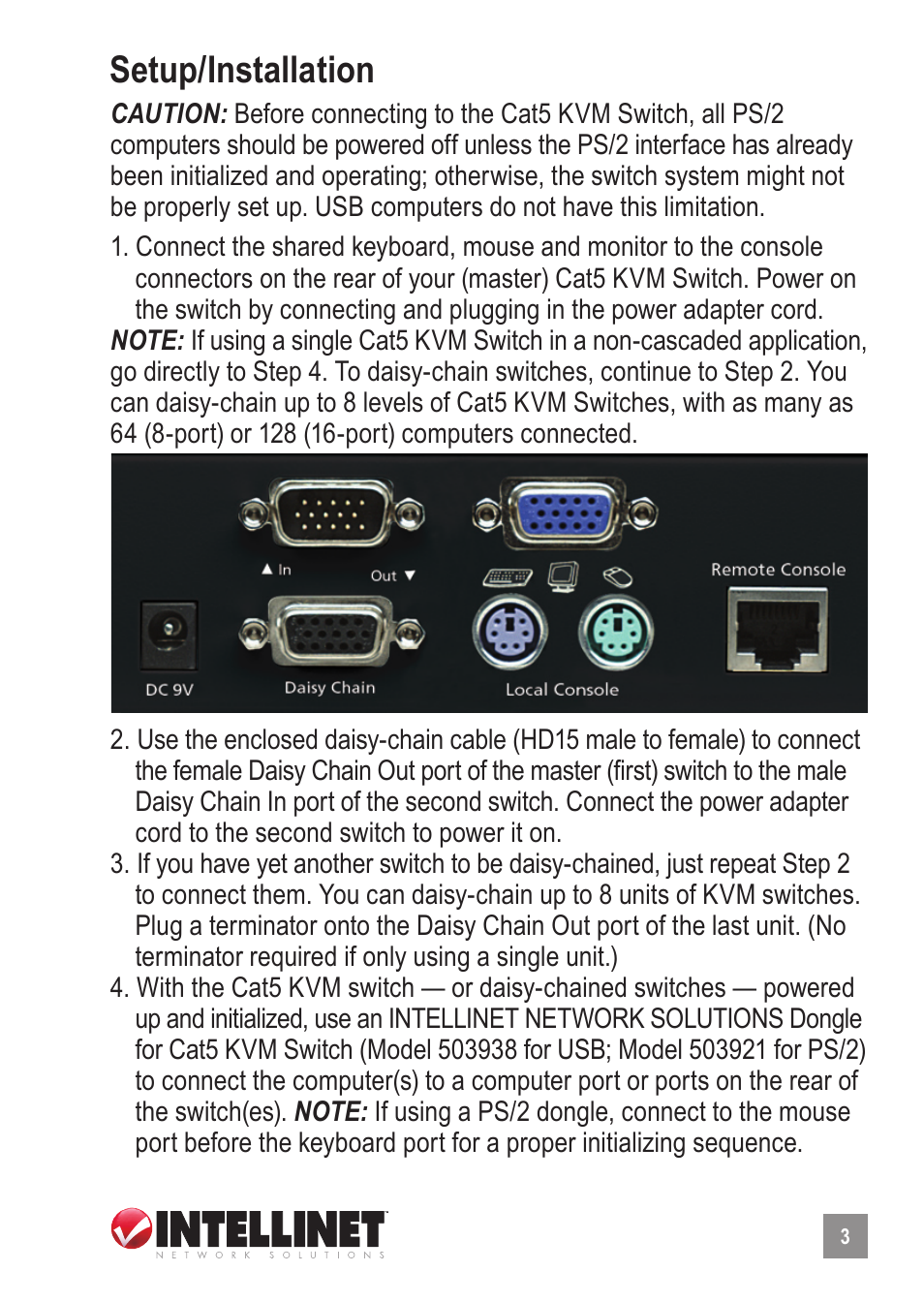 Setup/installation | Intellinet Network Solutions 503907 User Manual | Page 3 / 12