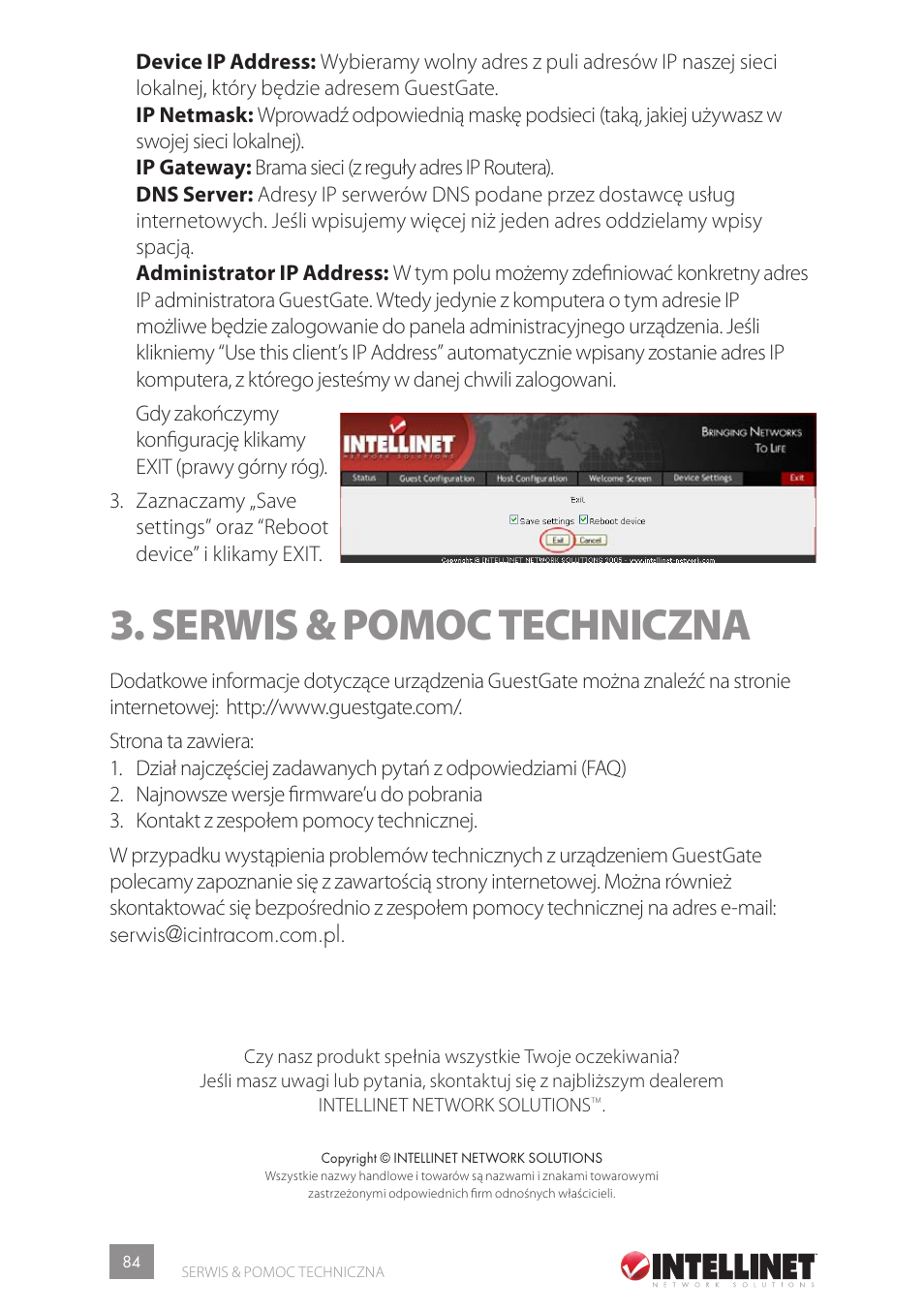 Serwis & pomoc techniczna | Intellinet Network Solutions GUESTGATETM HOTSPOT GATEWAY 523240 User Manual | Page 84 / 88