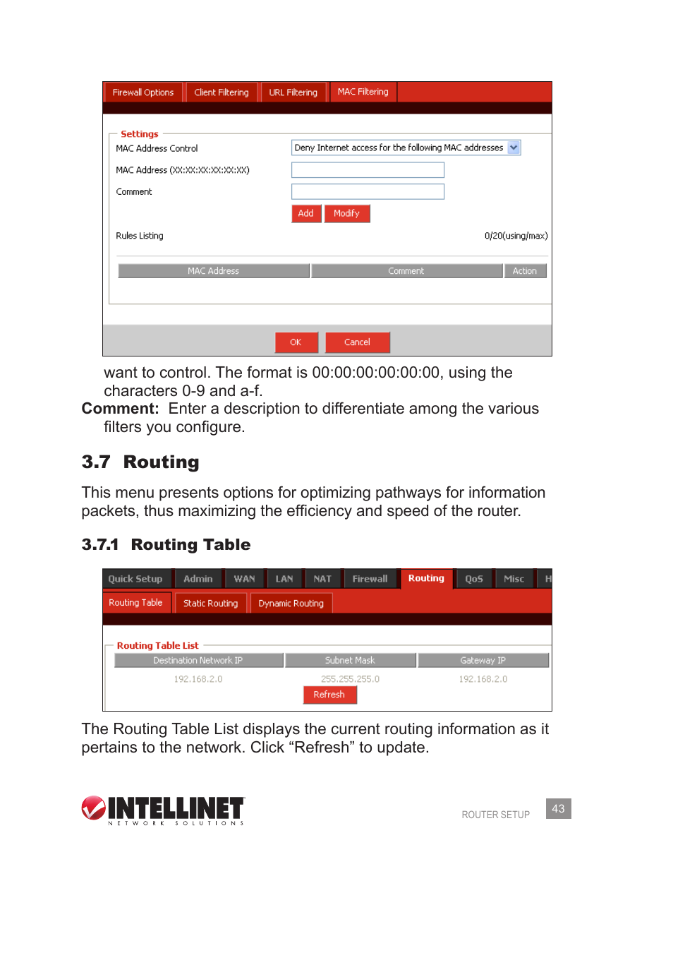 7 routing | Intellinet Network Solutions 524957 User Manual | Page 43 / 56