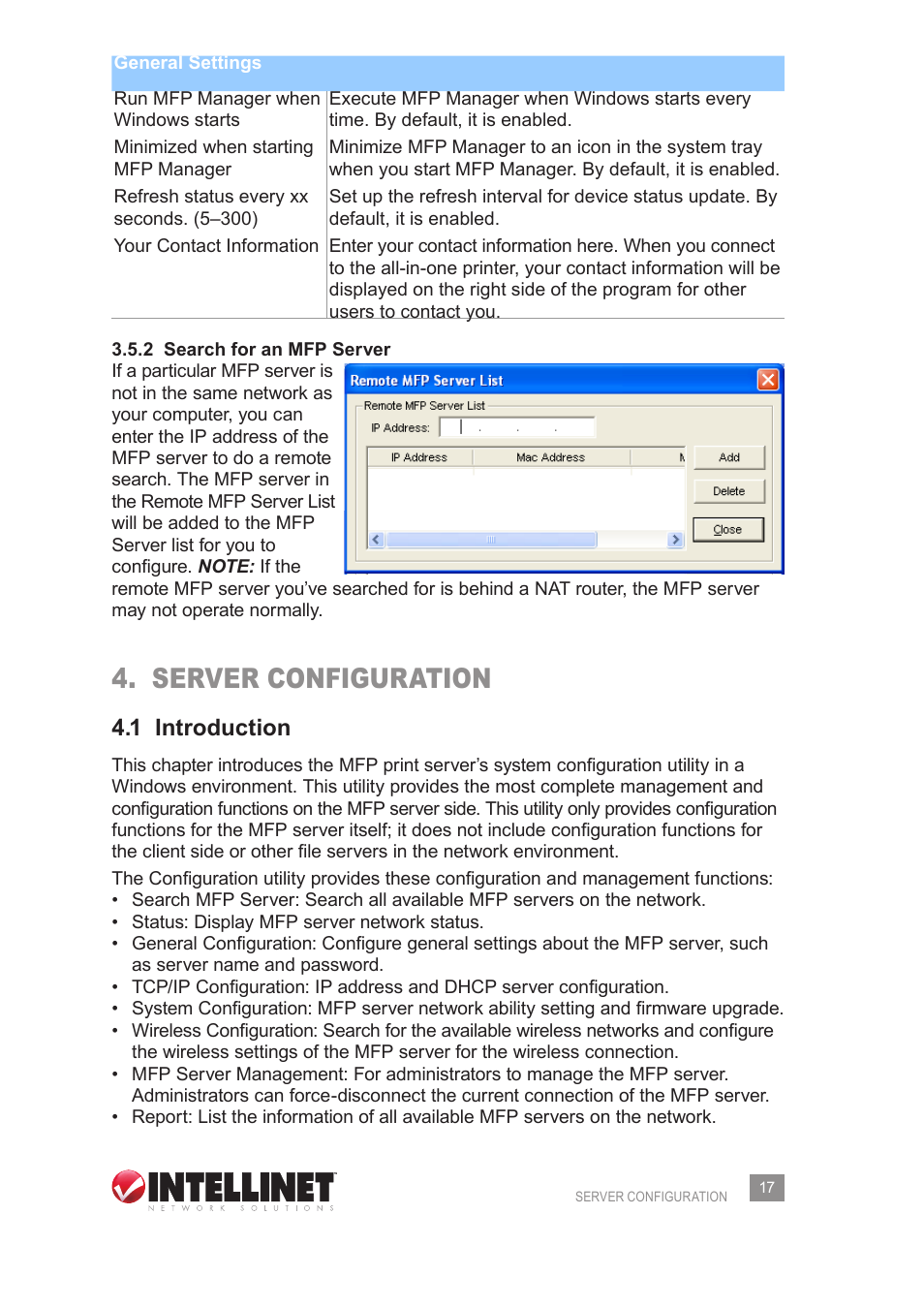 Server configuration, 1 introduction | Intellinet Network Solutions 509077 User Manual | Page 17 / 60