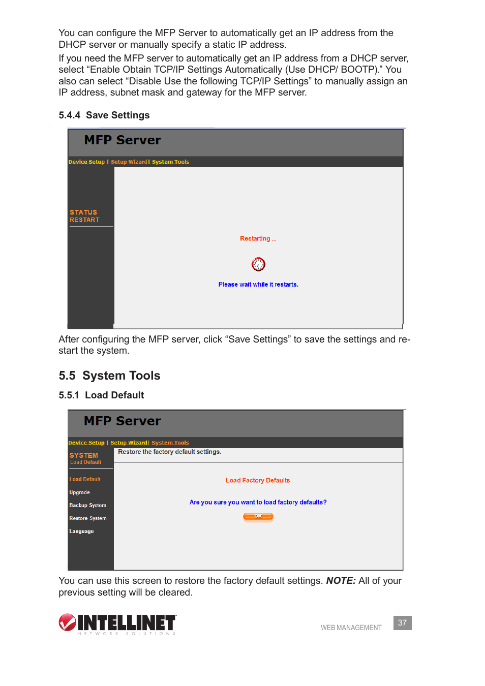 5 system tools | Intellinet Network Solutions 509077 User Manual | Page 37 / 60