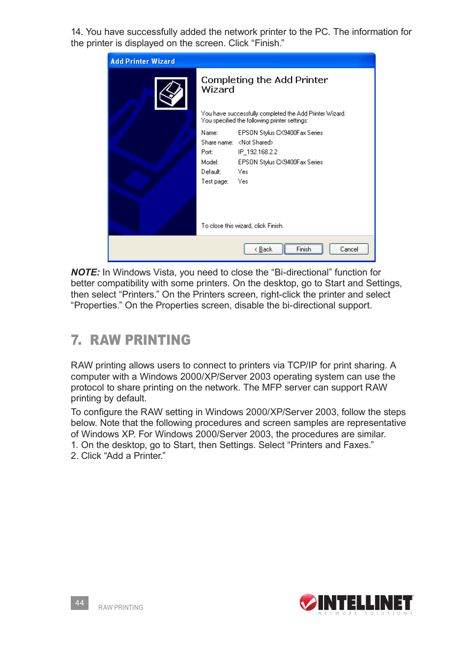 Raw printing | Intellinet Network Solutions 509077 User Manual | Page 44 / 60