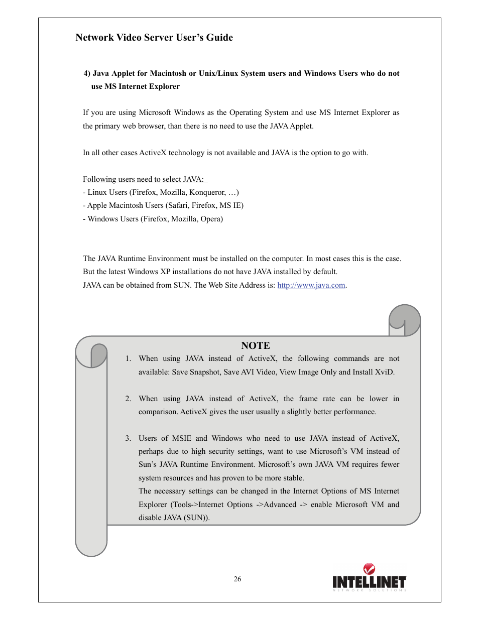 Network video server user’s guide | Intellinet Network Solutions 550000 User Manual | Page 26 / 78