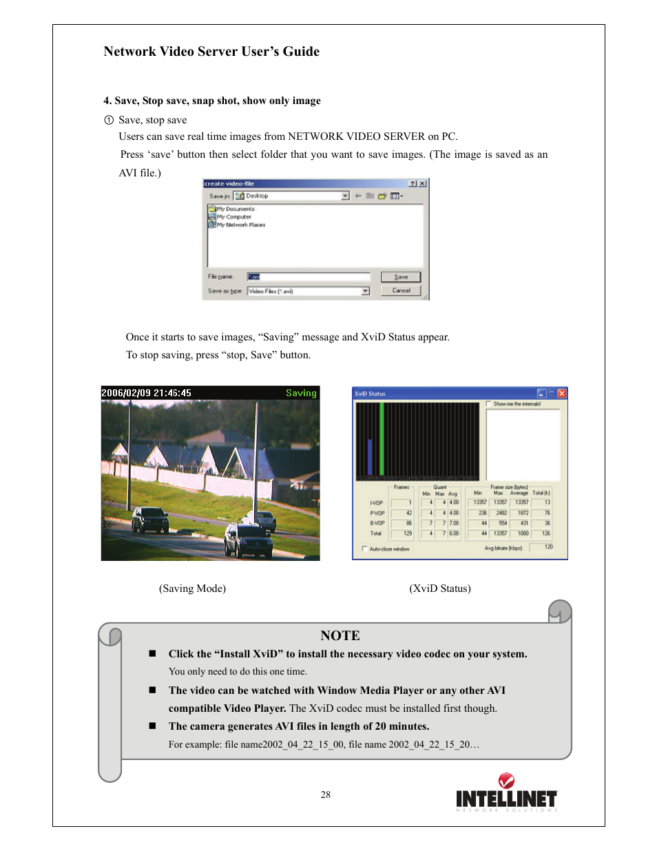 Network video server user’s guide | Intellinet Network Solutions 550000 User Manual | Page 28 / 78