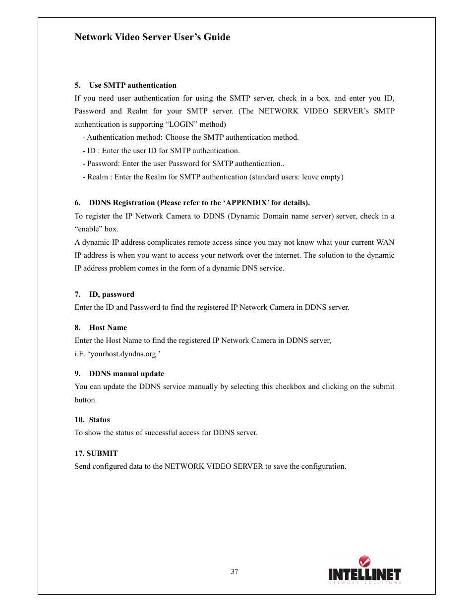 Network video server user’s guide | Intellinet Network Solutions 550000 User Manual | Page 37 / 78