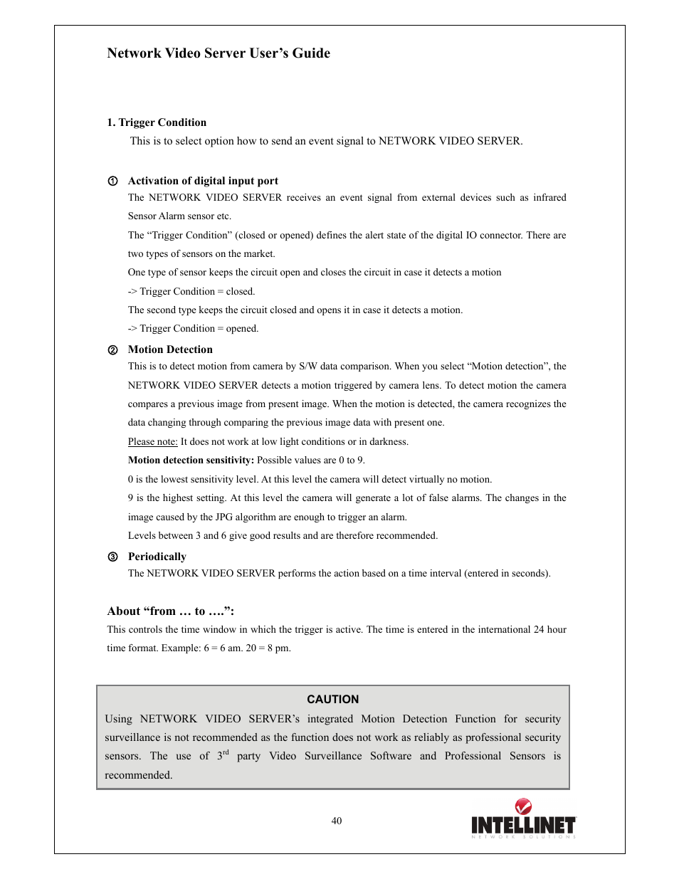 Network video server user’s guide | Intellinet Network Solutions 550000 User Manual | Page 40 / 78