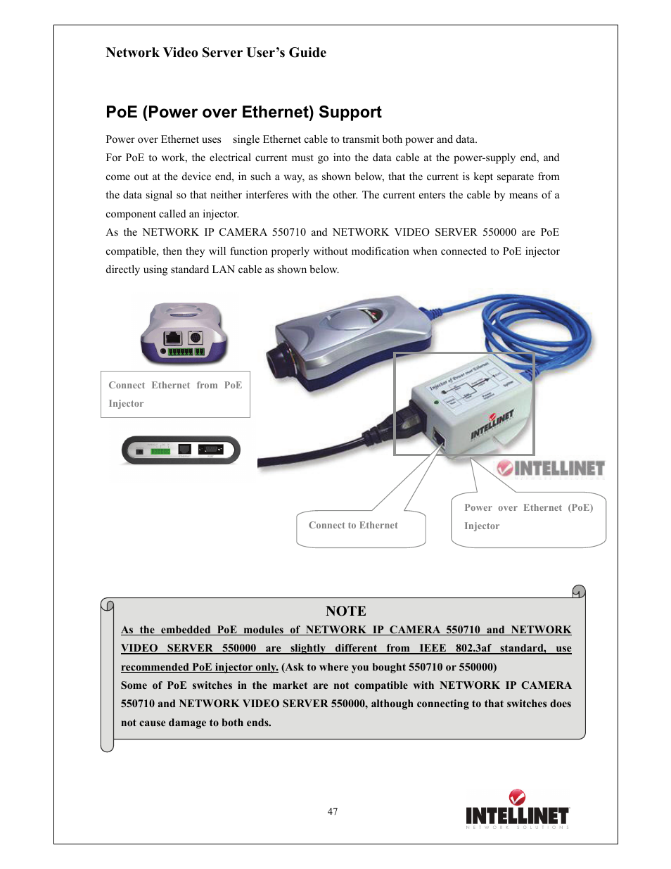 Poe (power over ethernet) support | Intellinet Network Solutions 550000 User Manual | Page 47 / 78