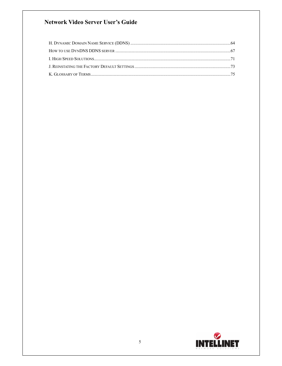 Network video server user’s guide | Intellinet Network Solutions 550000 User Manual | Page 5 / 78