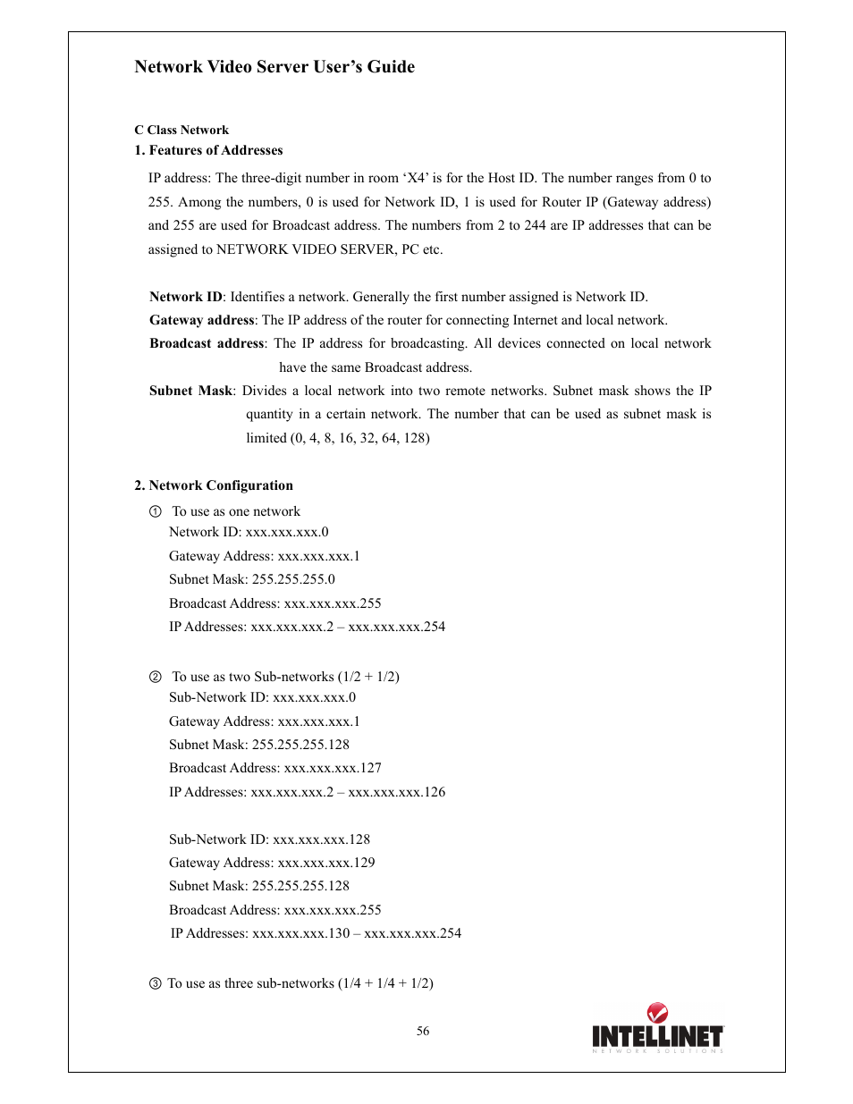 Network video server user’s guide | Intellinet Network Solutions 550000 User Manual | Page 56 / 78