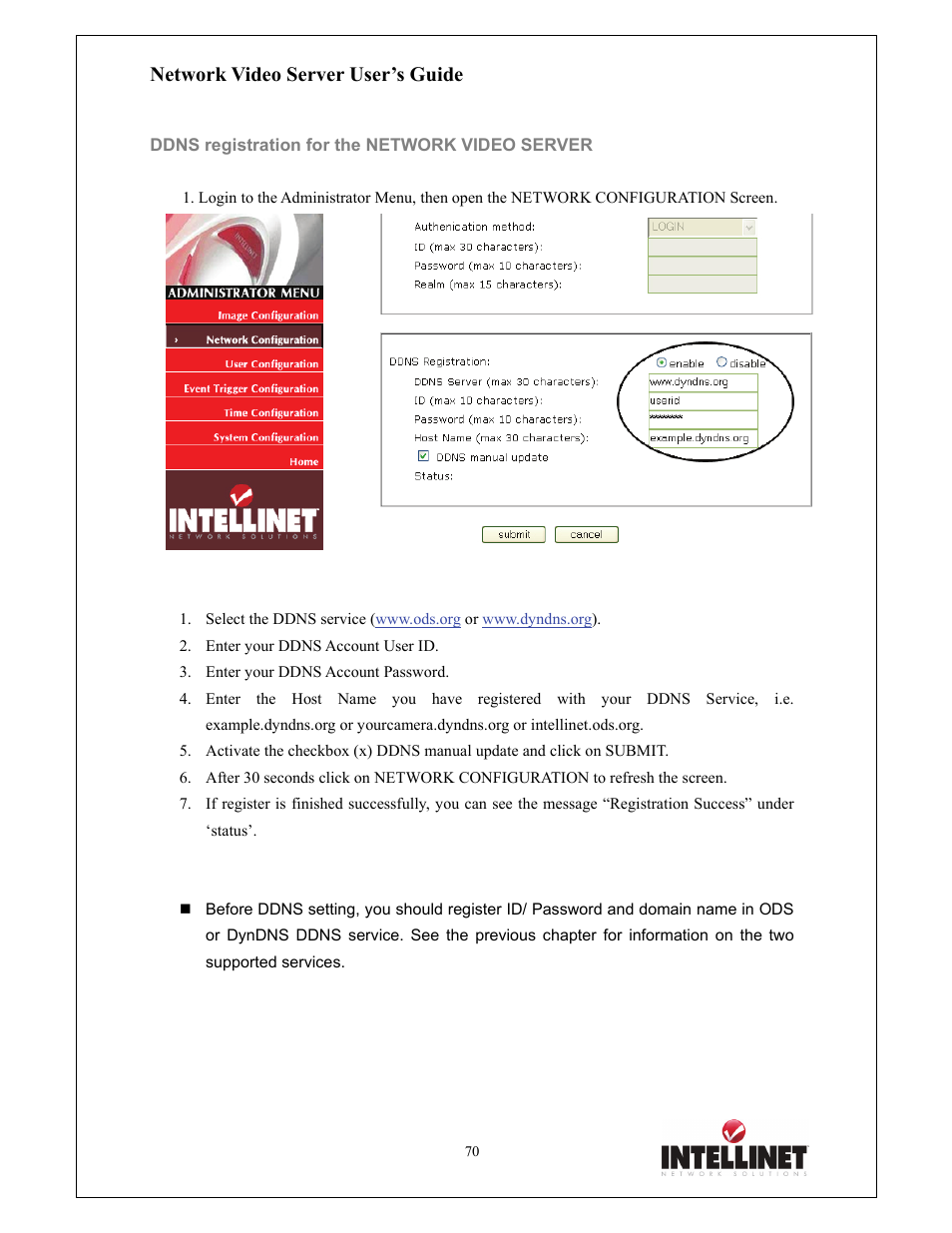 Network video server user’s guide | Intellinet Network Solutions 550000 User Manual | Page 70 / 78