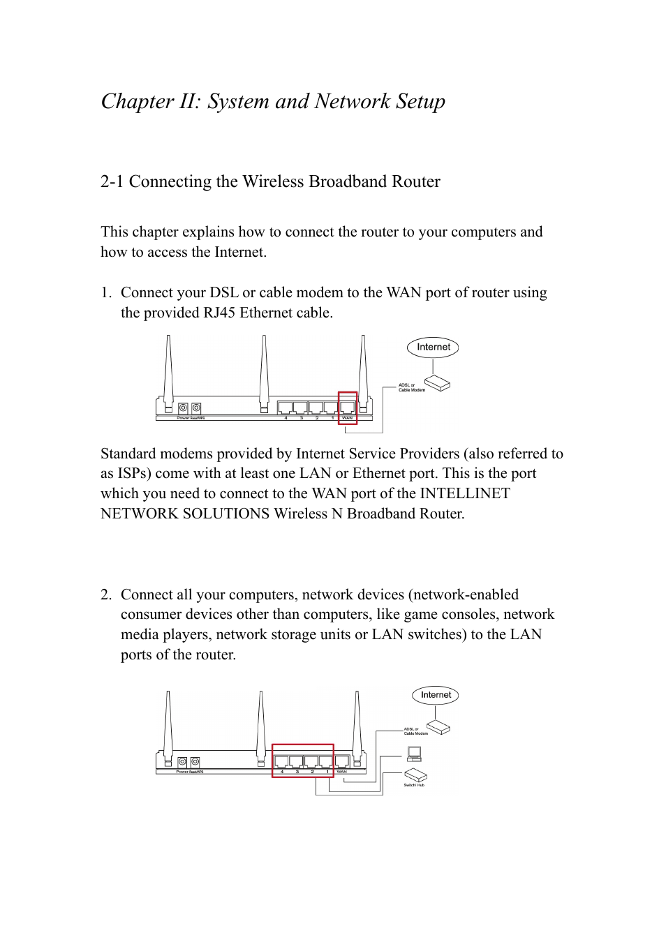 Chapter ii: system and network setup | Intellinet Network Solutions 523967 User Manual | Page 15 / 128