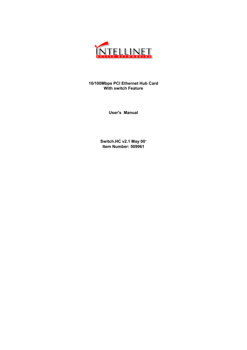 Intellinet Network Solutions 509961 User Manual | 6 pages