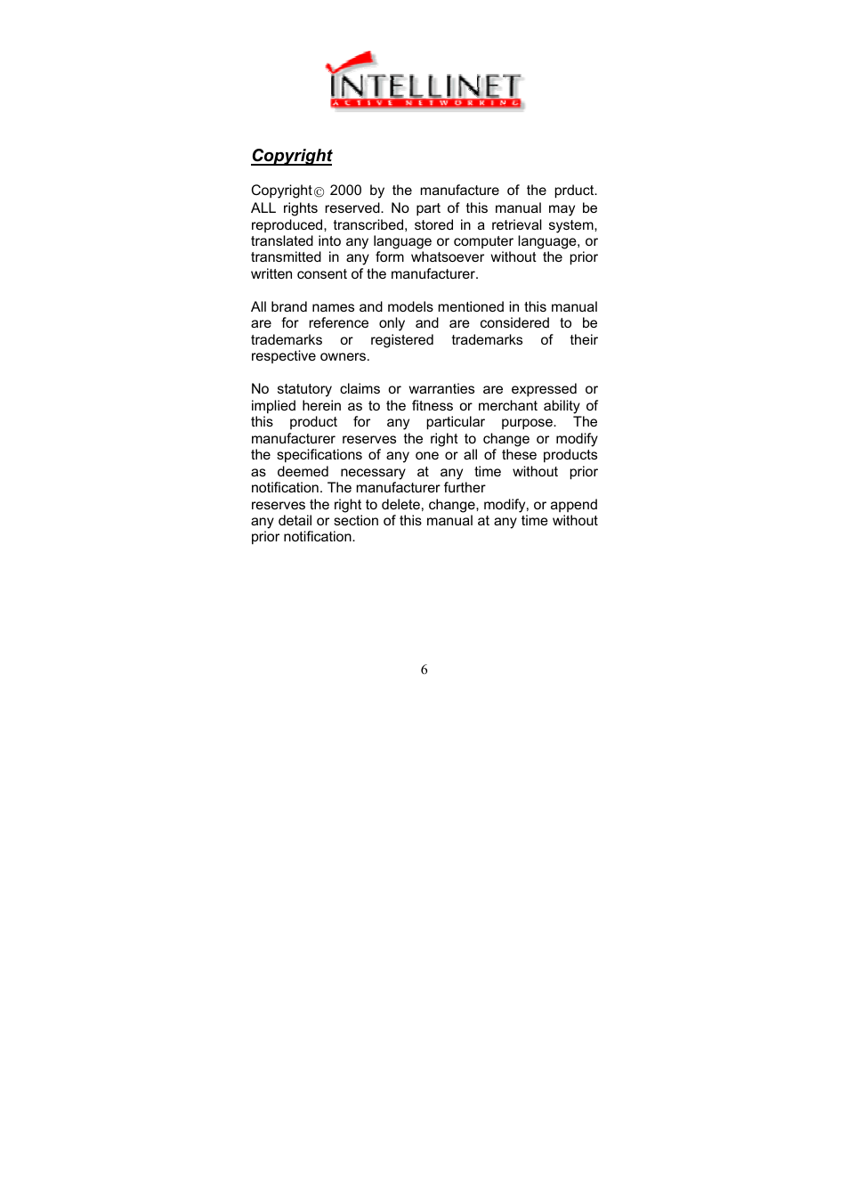 Intellinet Network Solutions 509961 User Manual | Page 6 / 6