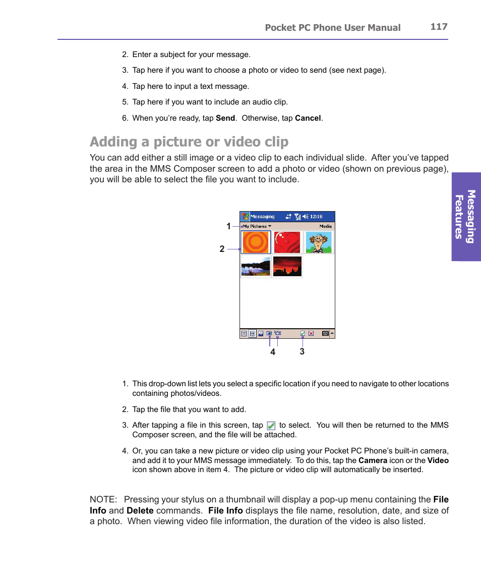 Adding a picture or video clip | i-mate PDA2 User Manual | Page 117 / 177