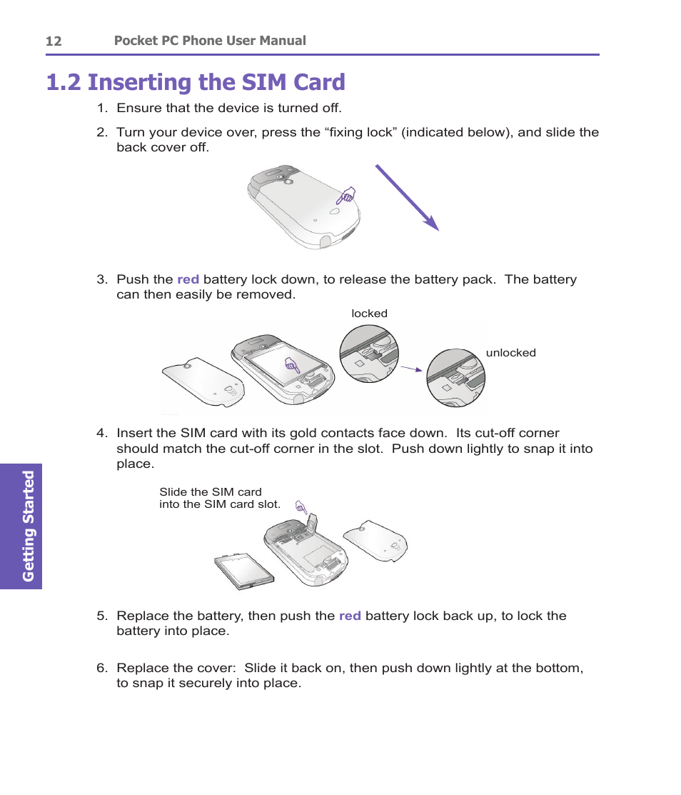 2 inserting the sim card | i-mate PDA2 User Manual | Page 12 / 177