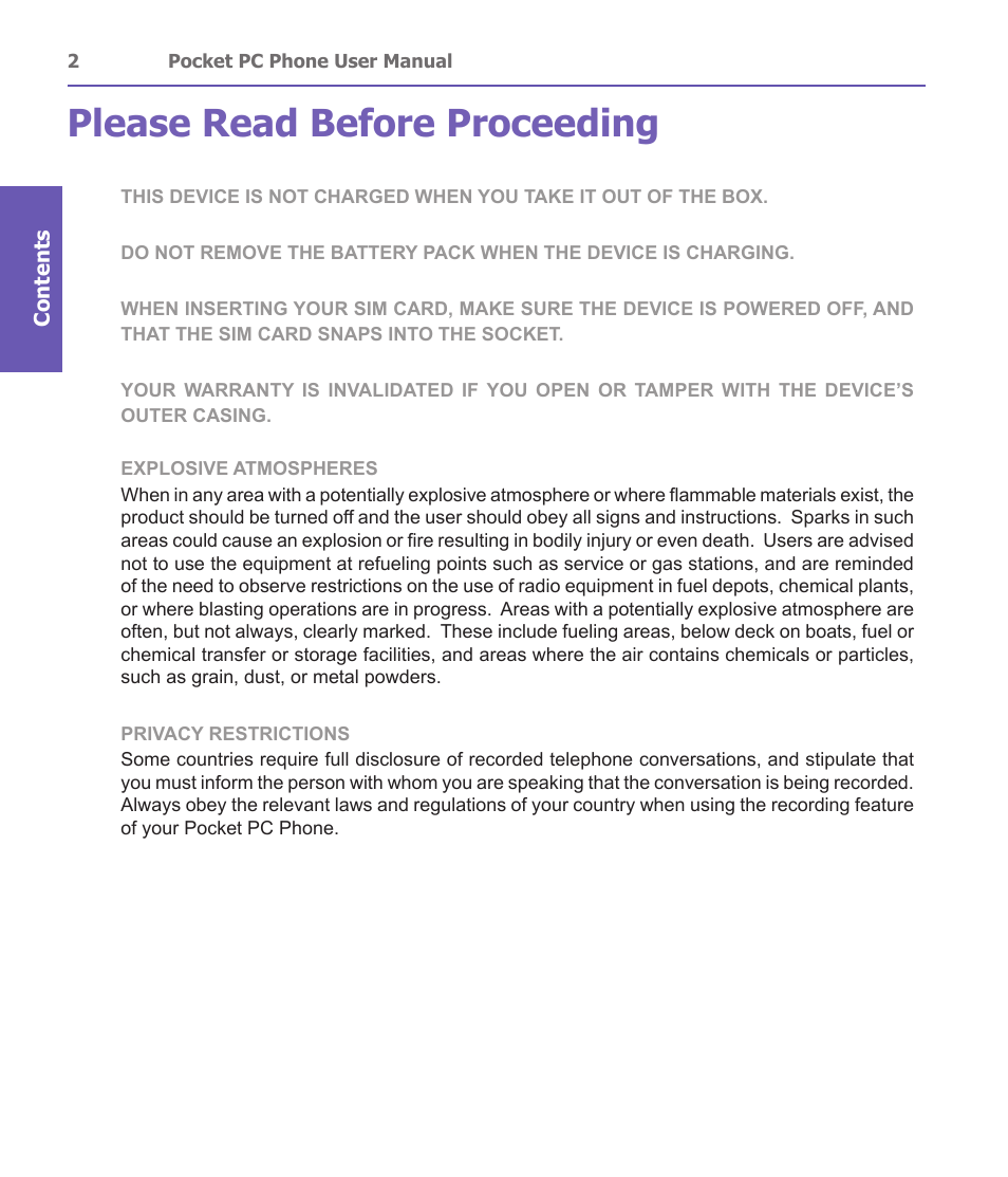 Please read before proceeding | i-mate PDA2 User Manual | Page 2 / 177