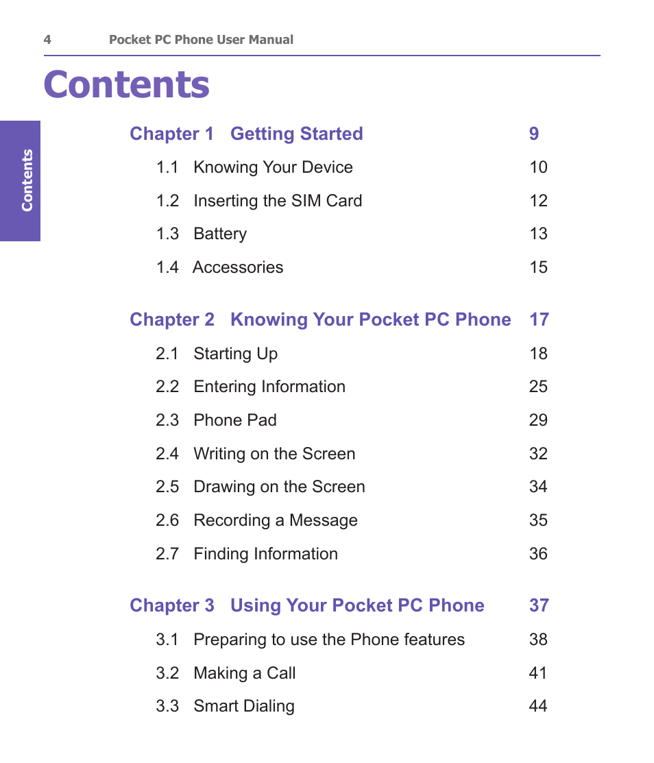 i-mate PDA2 User Manual | Page 4 / 177