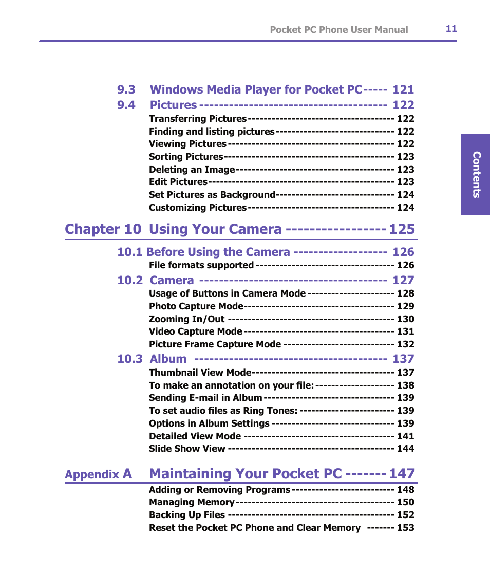 Chapter 10 using your camera, A maintaining your pocket pc | i-mate PDA2K EVDO User Manual | Page 11 / 176