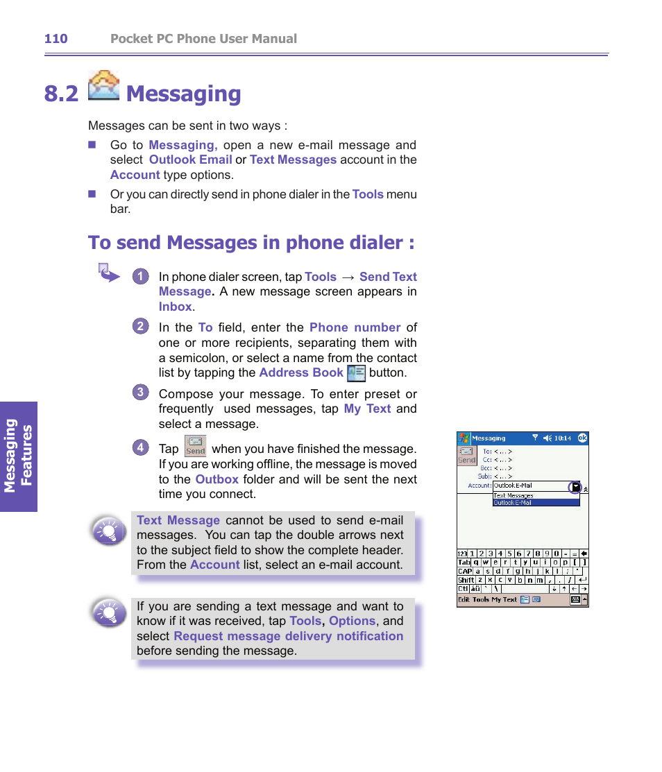 2 messaging | i-mate PDA2K EVDO User Manual | Page 110 / 176