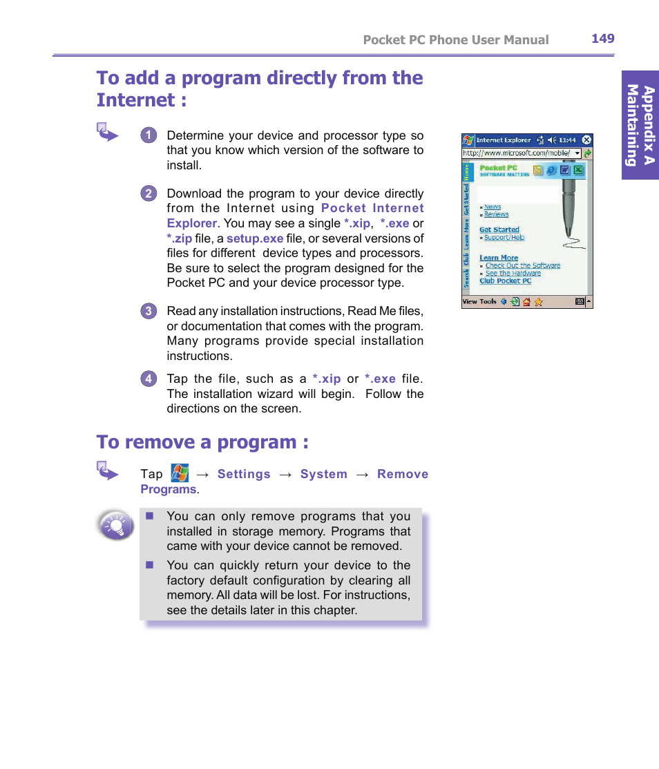 i-mate PDA2K EVDO User Manual | Page 149 / 176
