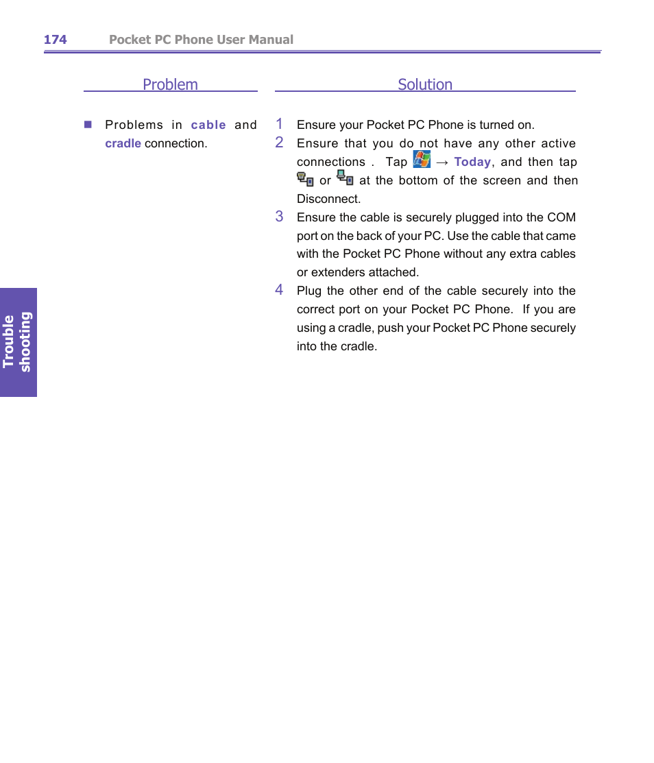 Problem, Solution 1 | i-mate PDA2K EVDO User Manual | Page 174 / 176