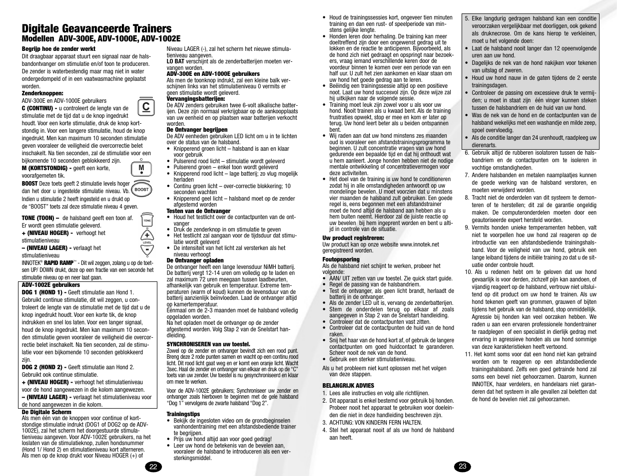 Digitale geavanceerde trainers | Innotek Digital Advanced Trainers ADV-1002E User Manual | Page 12 / 14