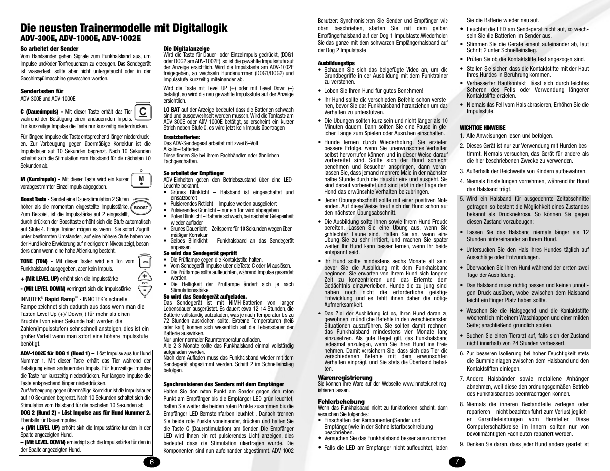 Die neusten trainermodelle mit digitallogik | Innotek Digital Advanced Trainers ADV-1002E User Manual | Page 4 / 14