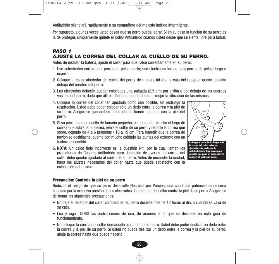 Innotek Automatic No-bark Collar BC-50E User Manual | Page 20 / 48