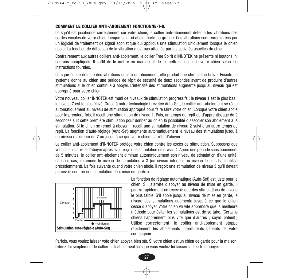 Innotek Automatic No-bark Collar BC-50E User Manual | Page 27 / 48