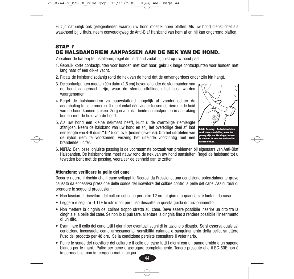 Innotek Automatic No-bark Collar BC-50E User Manual | Page 44 / 48