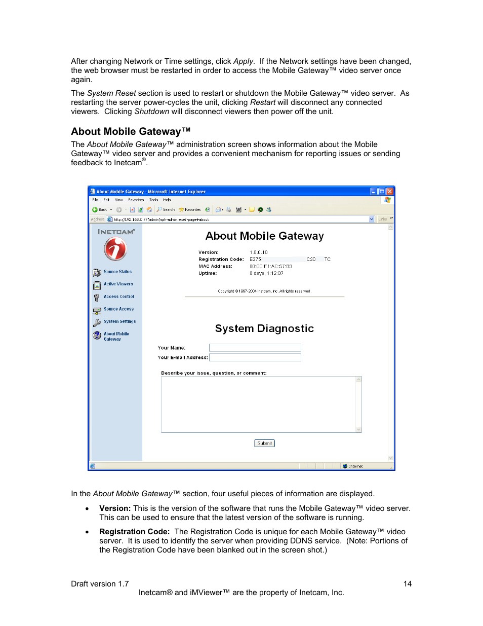 About mobile gateway | Inetcam Mobile Gateway User Manual | Page 14 / 19