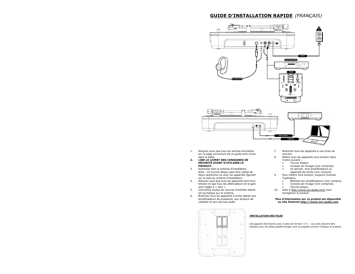 Guide d’installation rapide (français) | ION IPTUSB User Manual | Page 8 / 12