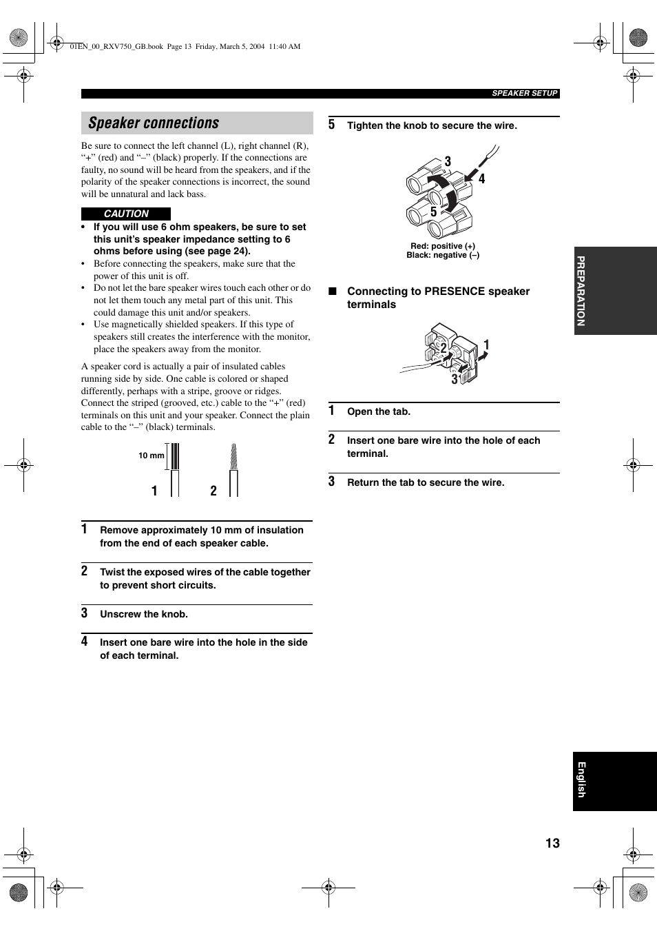 Speaker connections | ION RX-V750 User Manual | Page 15 / 91