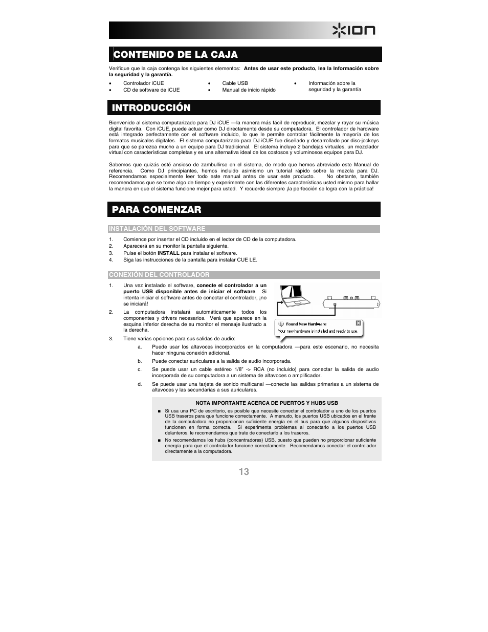 ION iCUE User Manual | Page 13 / 56