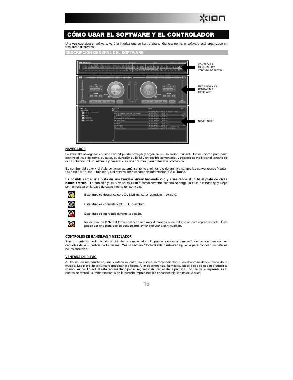Cómo usar el software y el controlador, Descripción general del software | ION iCUE User Manual | Page 15 / 56