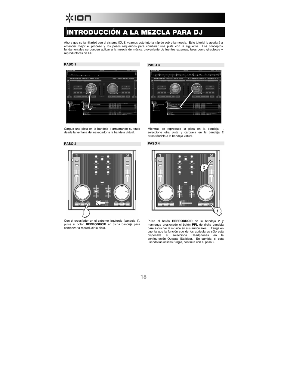 Introducción a la mezcla para dj | ION iCUE User Manual | Page 18 / 56