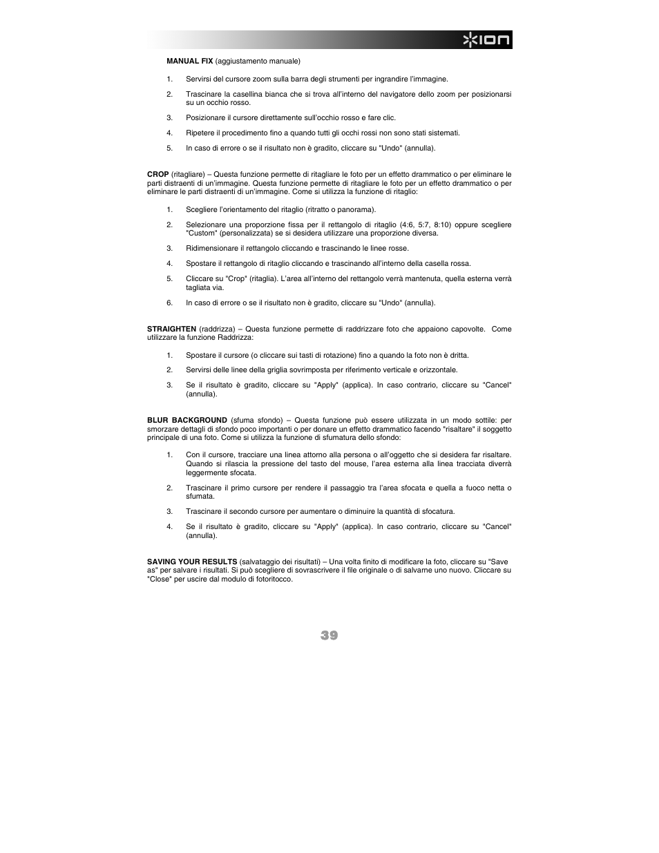 ION FILM 2 PC User Manual | Page 39 / 64