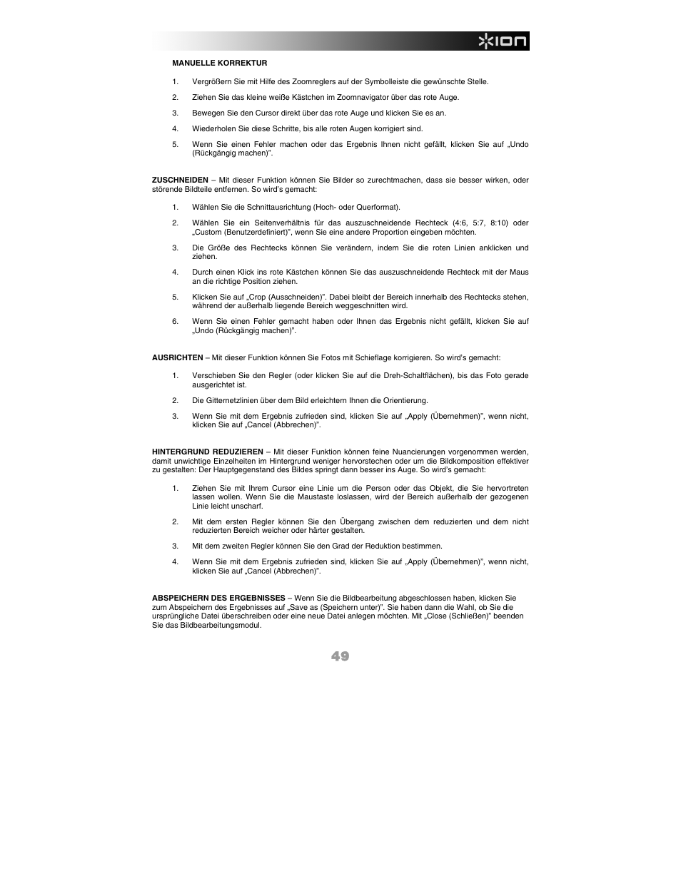 ION FILM 2 PC User Manual | Page 49 / 64