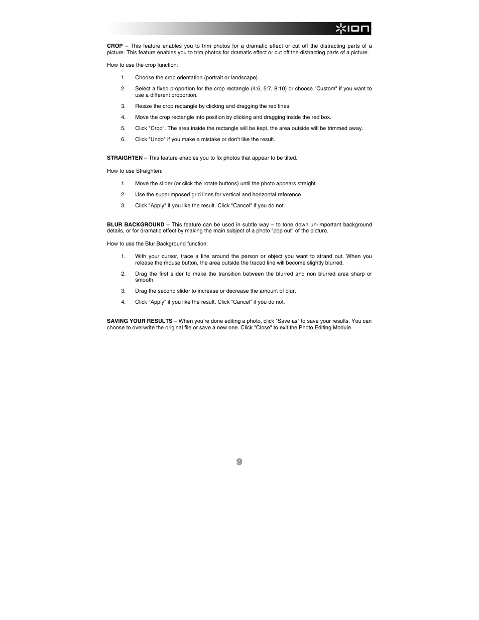 ION FILM 2 PC User Manual | Page 9 / 64