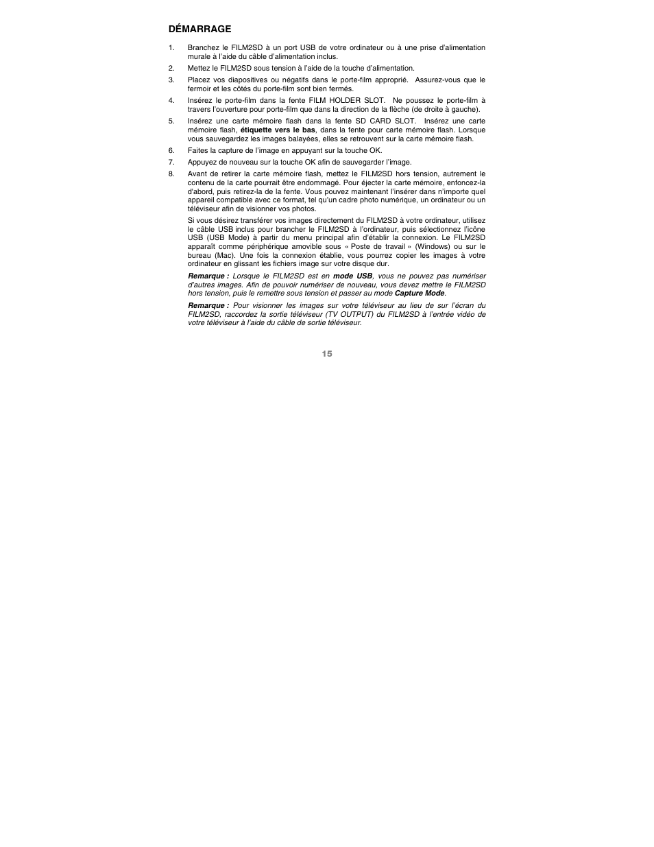Démarrage | ION Audio Film 2 SD (Black) User Manual | Page 17 / 40