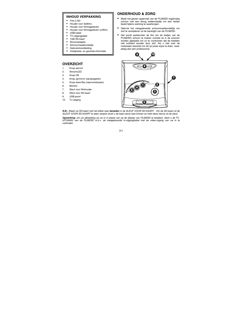 Onderhoud & zorg, Overzicht | ION Audio Film 2 SD (Black) User Manual | Page 33 / 40