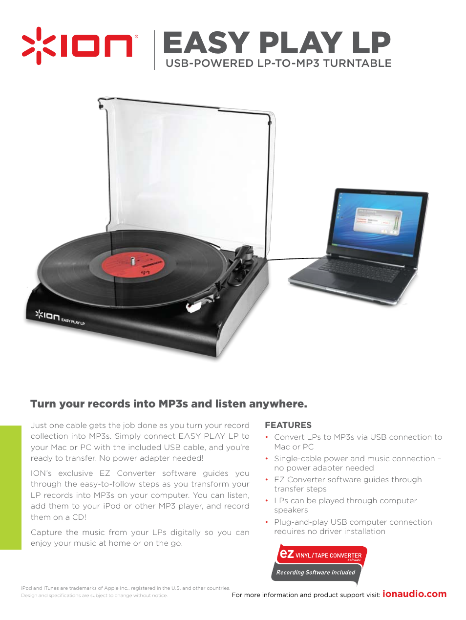 ION EASY PLAY LP User Manual | 1 page