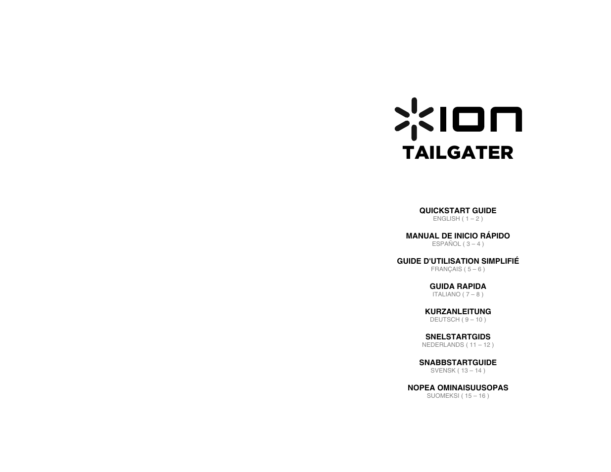 ION Tailgater User Manual | 20 pages